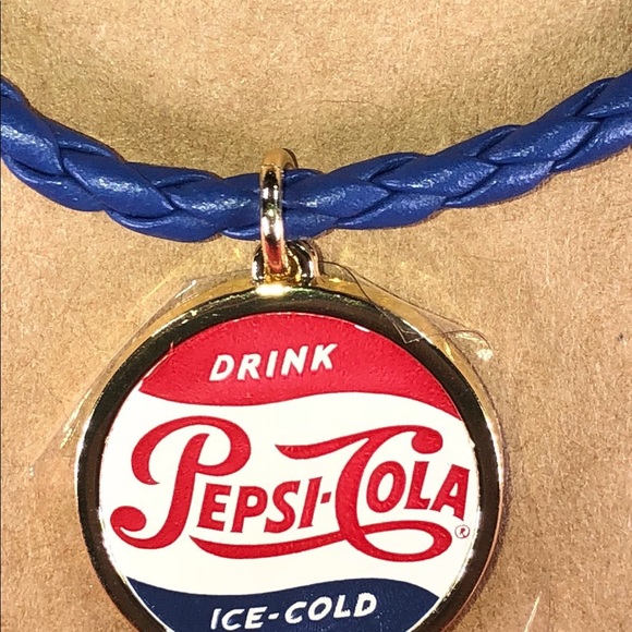 Coach Leather Blue Braided Pepsi Charm Bracelet - Picture 3 of 4